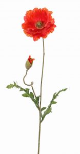 Papaver kunstbloem in rood