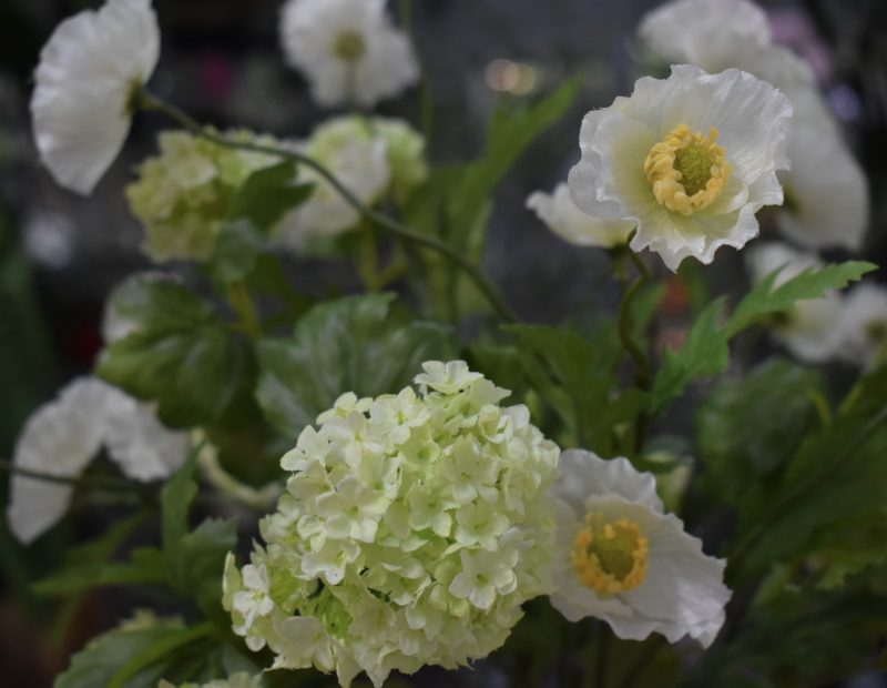 Wit zijdebloemen boeket