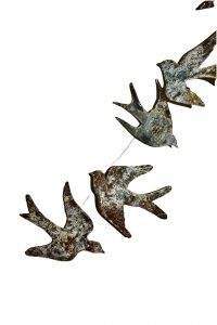 Wanddecoratie-vogelguirlande-metaal