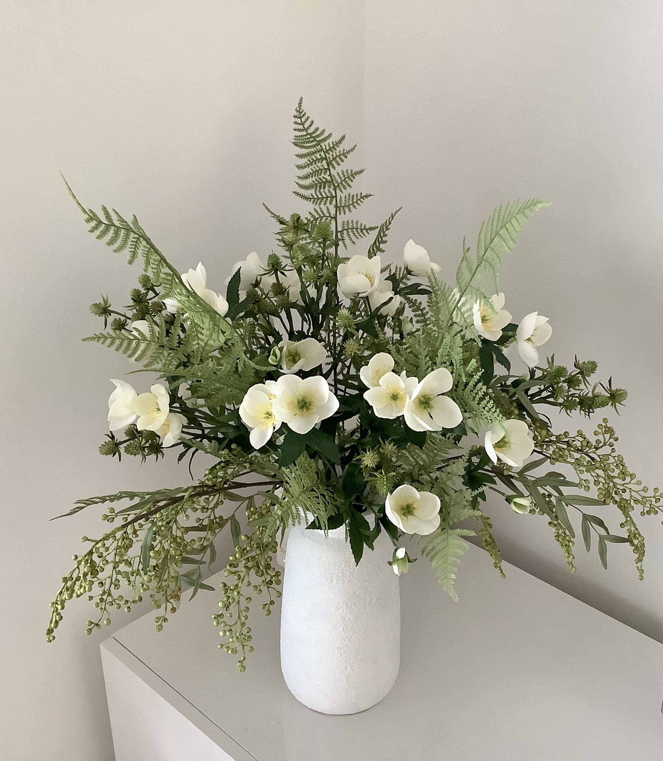 Helleborus wit kunstboeket